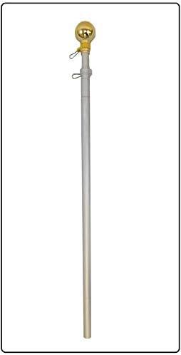 OnPoint Wares 8FT Aluminum Pole (Ball) Adjustable from 8 ft to 3.2 ft Works with Both Grommets and Sleeves Flag is not Included