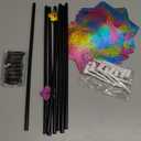 Hausse 10 Pack Reflective Pinwheels Wind Spinner, Extra Sparkly Rainbow Pinwheel with Stakes, Bird Repellent Blinder Devices Deterrent to Scare Birds Away from Yard Patio Farm Garden, Colorful