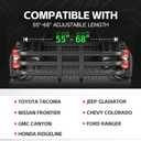 Truck Bed Extender, Aluminum Retractable Tailgate Extender, 55"-68" Adjustable Length, Drill Required, Fits for Tacoma, Gladiator, Frontier, Colorado/Canyon, Ranger, Ridgeline