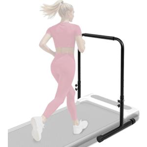 Showgeous 25 Inch Wide Handle Bar for Walking Pad Only with Phone Holder Adjustable Handrail Height from 30.7 to 39.37 Inch Treadmill Stand Feet with Non-Slip Rubber for Extra Stability and Support