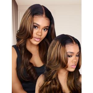 Beauty Forever Balayage Brown Bye Bye Knots Glueless Wigs Human Hair Pre Plucked Pre Cut 7x5 Lace Front Wigs Elastic Drawstring Body Wave Bleached Knots Ready to Go Wig 150% Density 16 inch