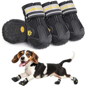 LOOBANI Medium Dog Shoes for Hot Pavement - Anti-Slip Dog Boots & Paw Protectors for Hardwood Floors, Waterproof Dog Shoes Large Size Dogs for Senior Dog Rain Summer Outdoor Hiking Walking, Size 6