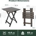 SUNNYFEEL Folding Camping Table - Lightweight Aluminum Portable Picnic Table, 18.5x18.5x24.5 Inch for Cooking, Beach, Hiking, Travel, Fishing, BBQ, Indoor Outdoor Small Foldable Camp Tables