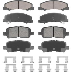 Front Ceramic & Rear Semi-Metallic Brake Pads Set for Chevy Impala 2011-2013, Impala Limited 2014-2016, 8PCS