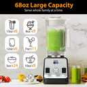 Aeitto Blender, Blenders for Kitchen with 1500-Watt Motor, 68 Oz Large Capacity, Professional Countertop Blenders for Ice Crush, Frozen Drinks (Silver)