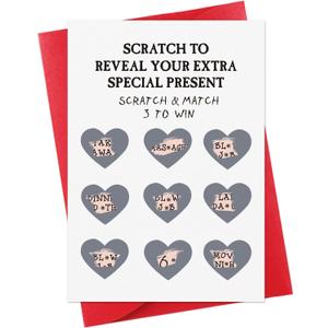 FaCraft Funny Birthday Day Cards for Boyfriend - Husband Fiance Date Scratch Off Cards with Envelope Naughty Dirty Inappropriate Raunchy Gifts for Valentines Fathers Day Anniversary (Style1)