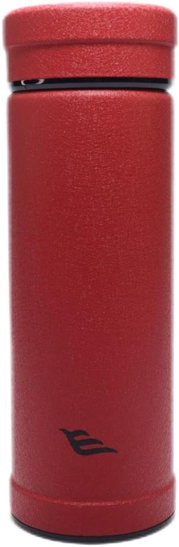14oz/400ml Vacuum Insulated Bottle,Glass Vacuum Drinking Cup, glass lined thermos, stainless steel body,Glass vacuum liner inside(Chinese Red)