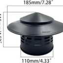 4" Black Round Chimney Cap with Cone Top Stainless Steel Fireplace Chimney Cover Rain Caps for Outside