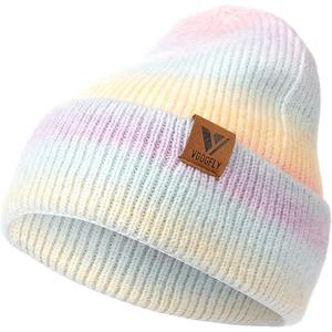Vgogfly Beanie Men Slouchy Knit Skull Cap Warm Stocking Hats Guys Women Striped Winter Beanie Hat Cuffed Plain Hat (Z - Mix 6)