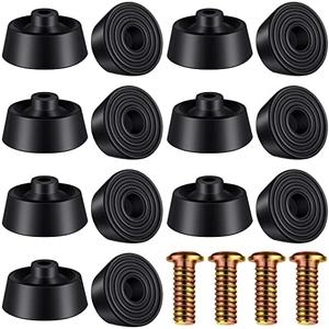 Shihanee 15 Sets Door Stop Rubber Tip with Screw,Black Rubber Stopper Tip Replacement Tips for Door Stops,Floor and Wall Protector