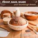 BAKERIA 9" Sourdough Bread Proofing Basket Kit  Artisan Banneton Set, Linen Liner, Whisk, Bread Lame & Blades, Scrapers, Brush, Recipe Book  Complete Baking Tools Gift
