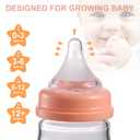 Baby Bottle Glass Natural Anti-Colic Bottles 2 Pack Closer to Breastfeeding for Newborn Babies Infant 0M+ 3Oz
