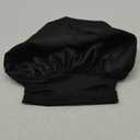 Silk Bonnet for Sleeping Women - Waterproof Shower & Sleep Hair Protector, Adjustable Silk Night Cap for Curly/Natural Hair (Large, Black)