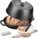 VORRINGARD Cast Iron Dutch Oven Pot with Lid for Bread Baking - include Sourdough Bread Baking Supplies like Banneton Bread Proofing Basket, Bread Oven 6 QT, Pre-seasoned
