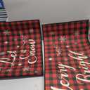 WERNNSAI Kitchen Rugs - 2 Piece Kitchen Mats Set Non-Slip Kitchen Backing Area Rugs (Xmas-Red Plaid)