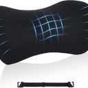 Lumbar Support Pillow for Office Chair and Car Seat, Lumbar Pillow with Adjustable Strap, Memory Foam Back Pillow for Lower Back Pain Relief, Back Support Pillow for Sitting, Driving, Traveling