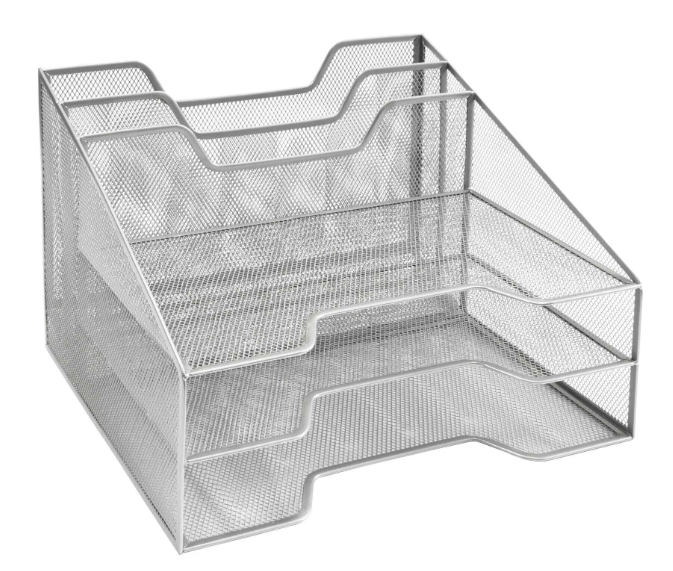 Wire Mesh Silver Documents File Keeper Organizer