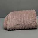 NEWCOSPLAY Super Soft Throw Blanket Pink Premium Silky Flannel Fleece 3D Ribbed Jacquard Lightweight Bed Blanket All Season Use (Pink Ribbed, Throw(50"x60")