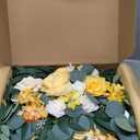 Artificial Wedding Arch Flowers for Wedding Sign,Set of 2 for Wedding Welcome Ceremony Sign,Faux Floral Swags,Wedding, Banquet and Reception Backdrop Floral Decoration (Yellow)
