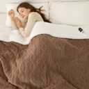Full Size Heated Blanket 72"X84" Brown - Soft Thick Warm Sherpa Electric Blanket with 6 Fast Heating Levels & 10hrs LED Timer Auto Off for Women, Washable & ETL Certified for Bed Couch, 5-brown, Full 72"X84"