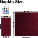 Dark Burgundy Napkins Hand Towels Disposable, Linen Feel Dinner Napkins with Prefolded Built-in Flatware Pocket, Guest Paper Hand Towels For Wedding, Dinner Or Party (16x16in, 50Pack