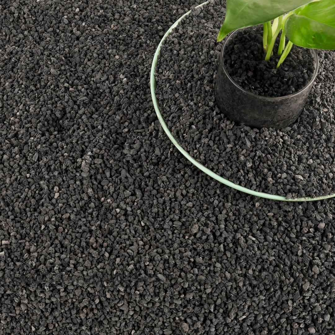 18LB Black Lava Rocks for Plants, Volcanic Rock Horticultural Lava Rock Soil for Landscaping Plants Drainage, Small Lava Rock Gravel for Succulents, Bonsai, Vase Fillers, Top Dressing