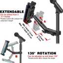 iPad Holder for Mic Stand, Extendable iPad Mic Music Stand Mount Holder with C-Clamp, 360 Rotation Adjustable Tablet Microphone Mount Holder for All 4.7-13.5" Tablet & Smartphones