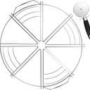 Cut Perfectly Even Slices - Pizza Cutting Guide with Pizza Cutter | 1-Pack | Ideal for 12", 14", 16" Pizzas | 8 Slices | Stainless Steel | Easy to use | Commercial Use | Cuisine Ready