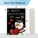 DLZDN Happy Valentines Day Snowman Love Heart Garden Flag 1218 Inch Double Side Vertical Burlap Farmhouse Yard Sign Holiday Outdoor Decoration