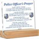 Police Gifts, Police Officer Gifts for Men Women, Police Graduation Gifts, Law Enforcement Gifts, Police Officer Prayer Clear Desk Decorative Sign Police Office Acrylic Decor Pack Of 2