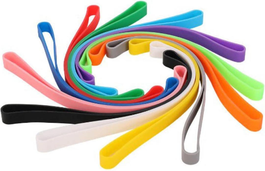 Large Elastic Silicone Rubber Bands 12 PCS Wide Rubber Bands 8 Inch Color Rubber Bands for Books Office Cooking Bag Wraps Outdoor Gear Gifts Packing Christmas (7.8 x 0.4 Inches)