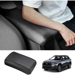 Karltys Center Console Cover for Toyota Corolla Cross 2022 2023 2024 2025, Leather Console Armrest Cover for 2025 Corolla Cross Accessories, Anti Scratch Waterproof Middle Console Pad Protector
