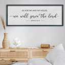 FZMHASLWW Christian Wall Decor Scripture Bible Verse As for Me and My House We Will Serve The Lord Sign Art 40"15" for Living Room Joshua 24:15 Religious Large Farmhouse Catholic Hanging (Black)