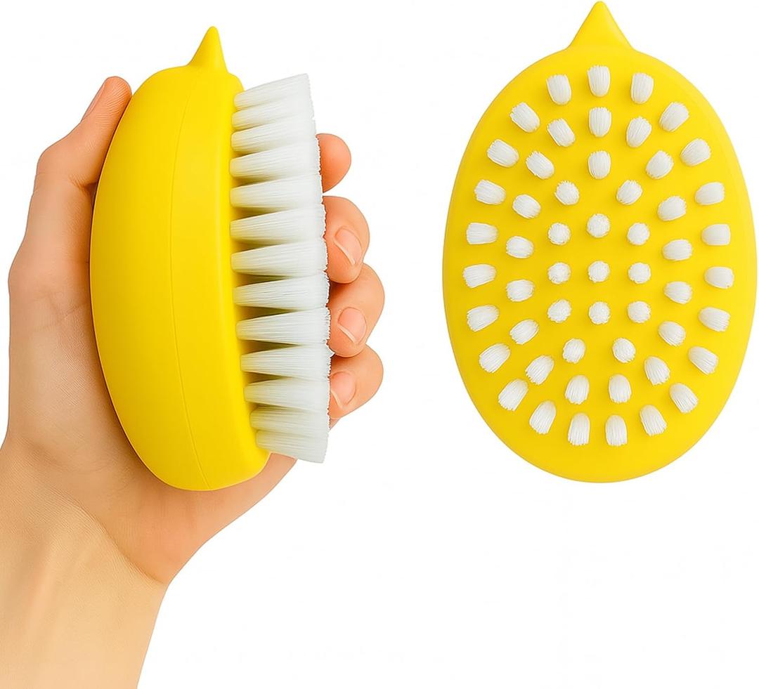 Premium Veggie Brush The Scrubber for Potato Eyes,a Potato Scrubber Suitable for Root Vegetables & Delicate Fruits,a Dual-use Fruit and Vegetable Brush, Your Kitchen Essential (Yellow 2Pack)