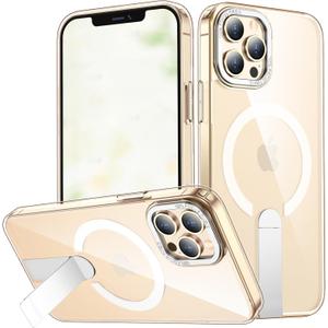 for iPhone 14 Pro Case with Kickstand, Compatible with MagSafe, [Invisible Stand] Anti-Slip Shockproof Military-Grade Protection, Magnetic Phone Case for iPhone 14Pro Cover (Clear)