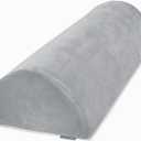 Knee Pillow for Back Sleeping, Memory Foam Bolster Pillow for Legs, Under Knee Pillow for Sleeping on Back, Leg Pillow for Back & Hip Pain Relief, Half Moon Pillow, Grey