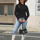 CiCiBird Womens Cable Knit Sweater Fall Long Sleeve Crewneck Pullover Tops 2025 Fashion Casual Clothes (Blue, M)