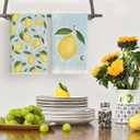Artoid Mode Lemon Flower Summer Kitchen Towels Dish Towels, 18x26 Inch Seasonal Summer Decoration Hand Towels Set of 2