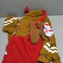 SOMSOC Men Gingerbread Onesie Pajamas Adult Flannel One-Piece Jumpsuit Christmas Hooded Sleepwear Homewear with Pockets XL