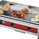 CROSSON ETL Listed 36"*16" Large Commercial Electric Countertop Griddle,Flat Top Heavy Duty Griddles with Non-Stick 1/2" Thick Iron Cooking Plate for Restaurant use-240V/6600W (EG-918C)