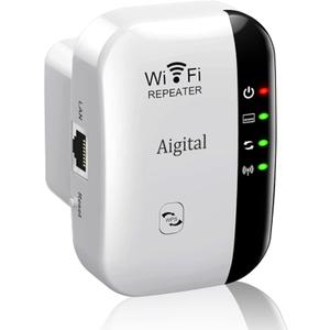 WiFi Extender Signal Booster, Covers Up to 1200 Sq.ft and 30 Devices, 300Mbps &2.4GHz WiFi Range Extender,Wireless Repeater, Internet Booster with Ethernet Ports, WPS Setup, Alexa Compatible