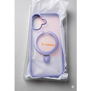 TORRAS Magnetic for iPhone 16 Case with Stand, Built-in Stand Compatible with MagSafe, 3X Military-Grade Protection, Translucent Slim Phone Case for iPhone 16 6.1''
