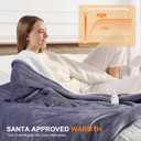 Electric Blanket Twin Size - Purple Heated Blanket 62X84in Double Sided Flannel Sherpa Heating Blanket with 5 Heat Settings & 10 Hours Auto-Off, Machine Washable, Grandma Gifts(Lavender Purple)