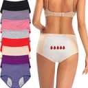 ZJHTK Incontinence Underwear for Women, Mesh Panties for Women Over 60, Plus Size Incontinence Briefs Washable (8 X-Large, Multi Colored)