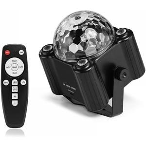 Voice Activated Disco Party Lights Strobe Compatible with Indoor Celebrations Birthdays Carnivals Home Christmas Weddings Club Decor (Black)