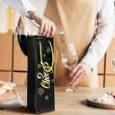 Zonon 40 Pcs Wine Gift Bags for Bottles with Rope Handle and Cheers Lettering Black Blue Paper Favor Bag Wine Bottles Gold Foil Print Bags for Wedding Engagement Holidays