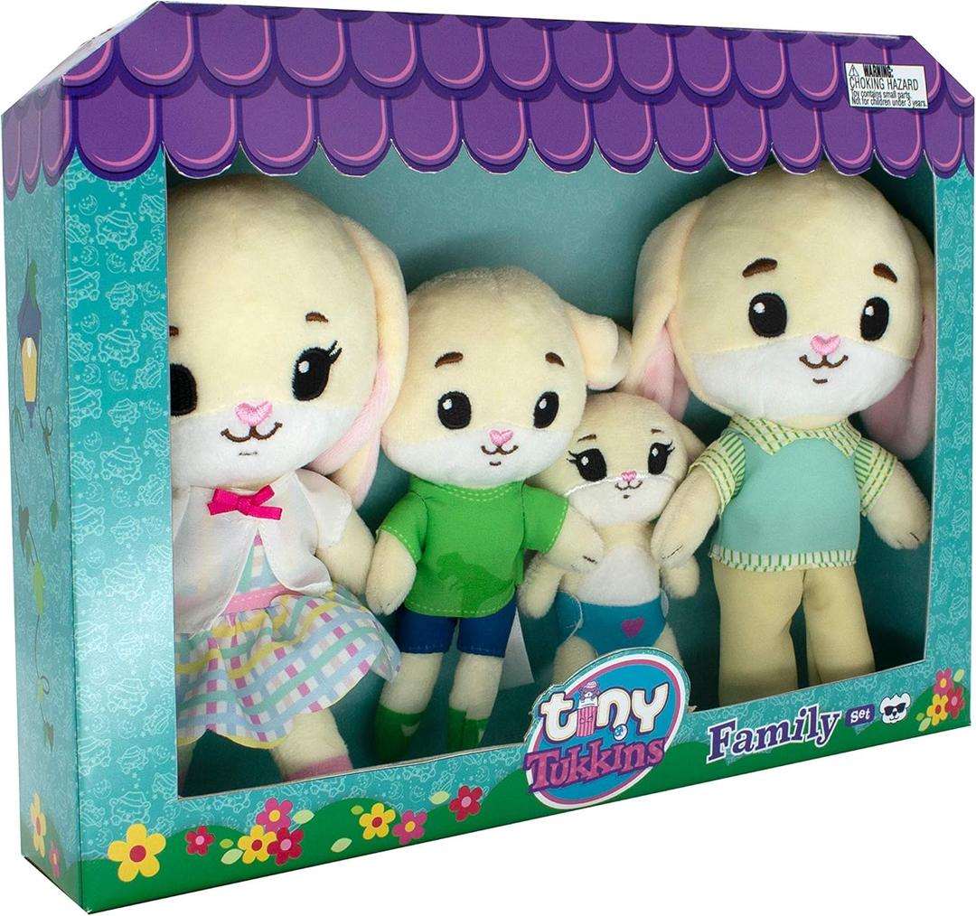 4 Piece Family Pack- Bunny Family- Super Soft Little Plush Characters, perfect for little hands- Kid-Friendly, Materials