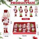 5PCS Christmas Decorations Nutcracker Ornament,5 inch Wooden Soldier Decor Xmas Tree Hanging Nutcracker Soldier Set for Tree Table Decor Gifts.