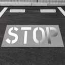 Stop Stencil, 24" Tall Letters for Pavement – Foldable Silicone Reusable Stencil for Asphalt & Concrete – 32"x82" Outer Size, 1mm Thickness – Ideal for Painting Stop Signs & Pavement Lines