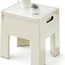 Nightstand Bedside with Storage Space, Multifunctional Colorful Plastic End Table Small Side Table for Bedroom, Dorm and Small Spaces, Easy Assembly(14.7" D x 11.8" W x 15.8" H, White)